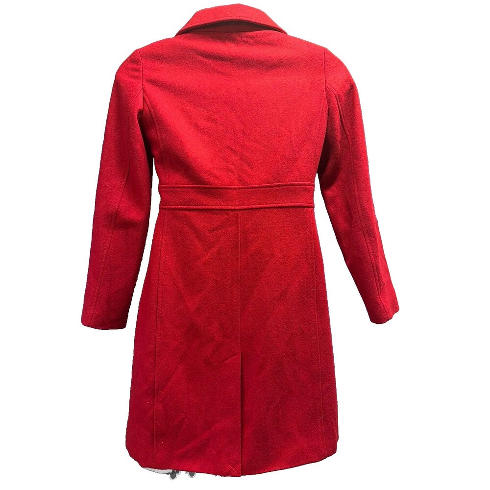 Old Navy Women’s Red Wool Blend Double Breasted Coat Jacket Size M - Picture 5 of 10